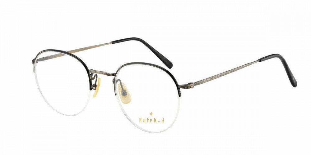 نظارة طبية نصف إطار سوداء - Patek.J - نظارة طبية دائري - - نظارة طبية للرجال - نظارة طبية دائري للرجال
